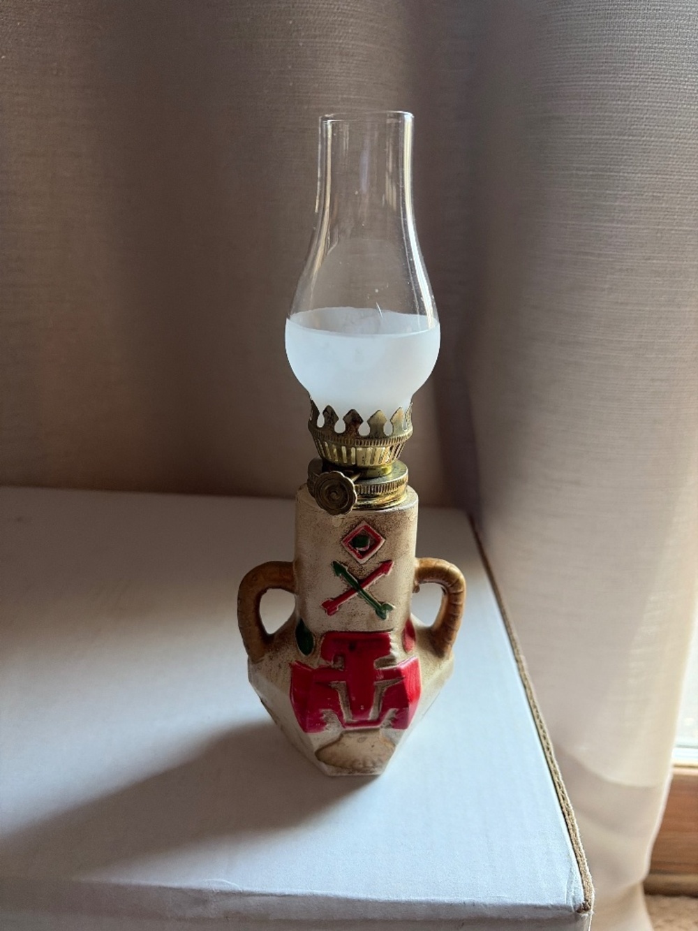 Vintage Japan Mini Totem Pole Oil Lamp